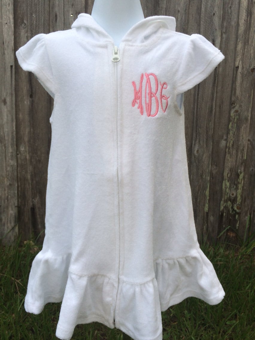 Personalized Terry Cloth Hooded Cover-Up: Monogrammed Bathing Suit for Baby or Toddler