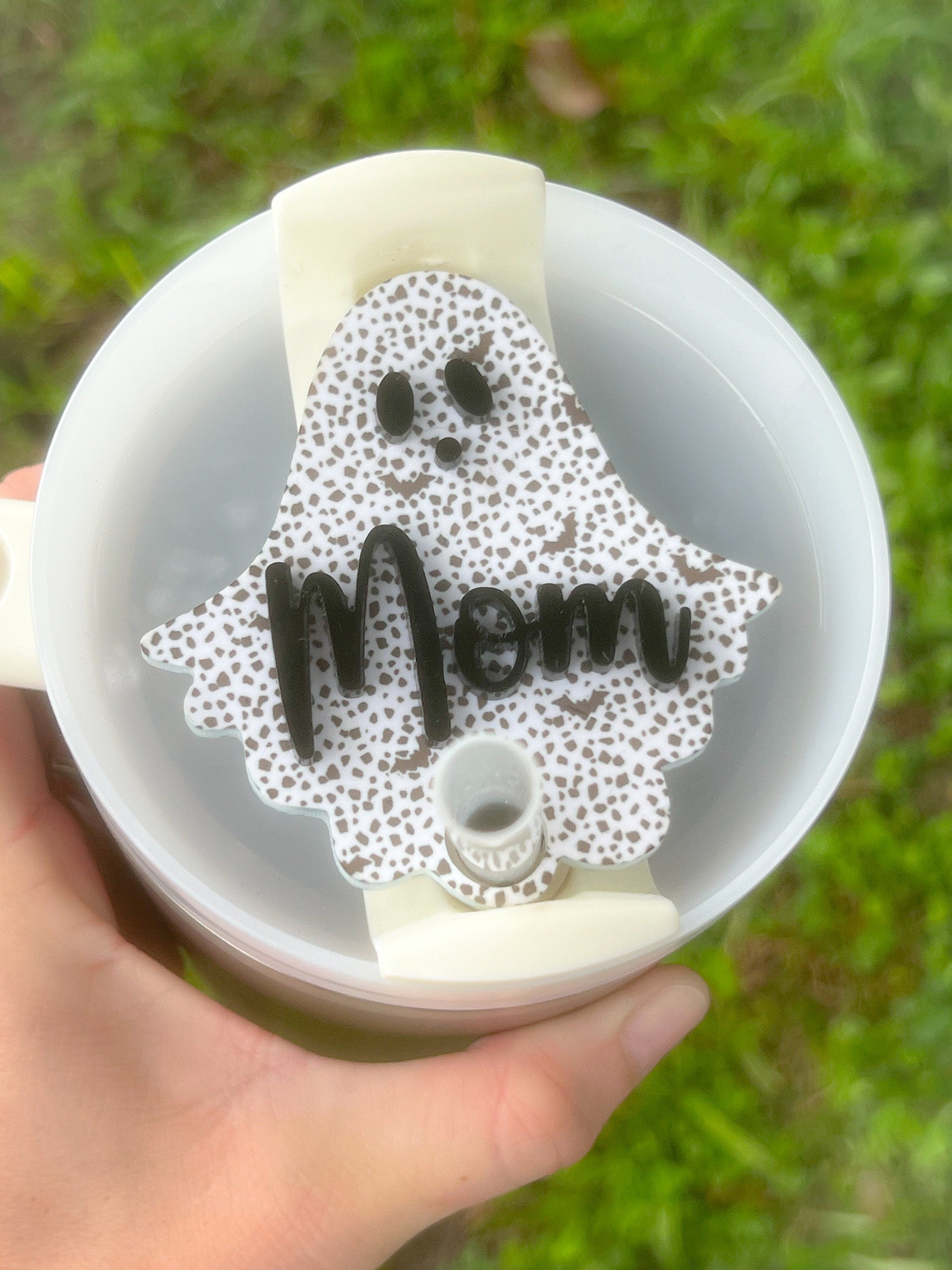 Ghost Cup Topper - Custom Tumbler Topper - Halloween Cup Topper