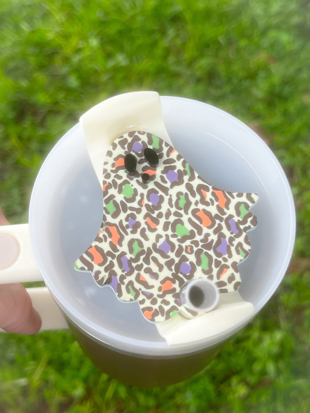 Ghost Cup Topper - Custom Tumbler Topper - Halloween Cup Topper