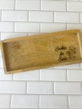 Santa Cookie Tray - Engraved Board - Cookie Tray - Farmhouse - Personalized Santa Cookie Plate - Engraved Cookie Tray - Gingerbread