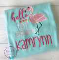Embroidered Flamingo Back to School Shirt: Personalized Girls Outfit