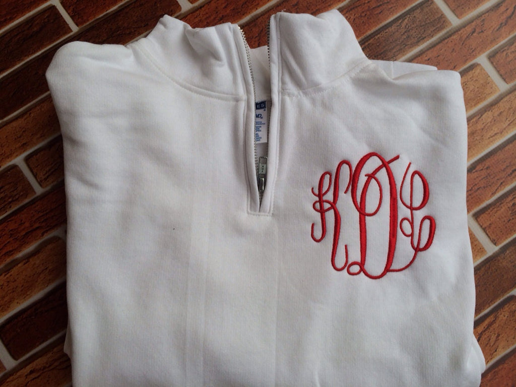 Women's Quarter Zip Monogrammed Sweatshirt - Lightweight Sweatshirt - Monogrammed Sweatshirt - Bridesmaids - Vacation - Gift