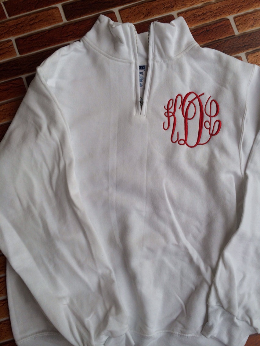 Women's Quarter Zip Monogrammed Sweatshirt - Lightweight Sweatshirt - Monogrammed Sweatshirt - Bridesmaids - Vacation - Gift