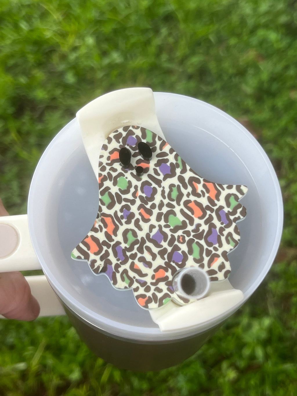 Ghost Cup Topper - Custom Tumbler Topper - Halloween Cup Topper