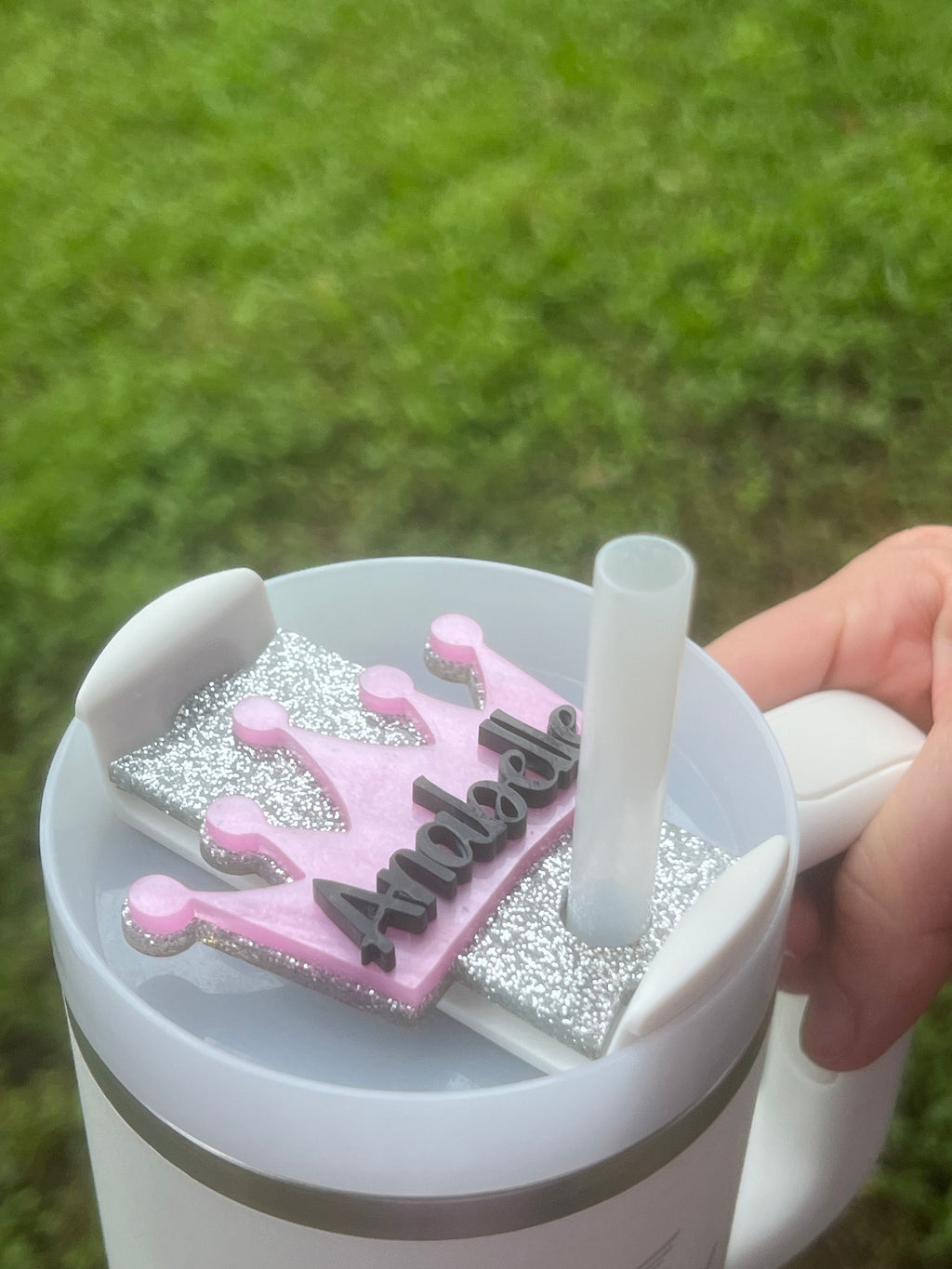 Crown Tumbler Name Tag 20oz, 30oz or 40 oz - Custom Tumbler Topper - Princess Crown