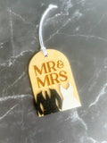 Mr. and Mrs. Wedding Ornament - Christmas Ornament - First Christmas Ornament - Bride & Groom Ornament