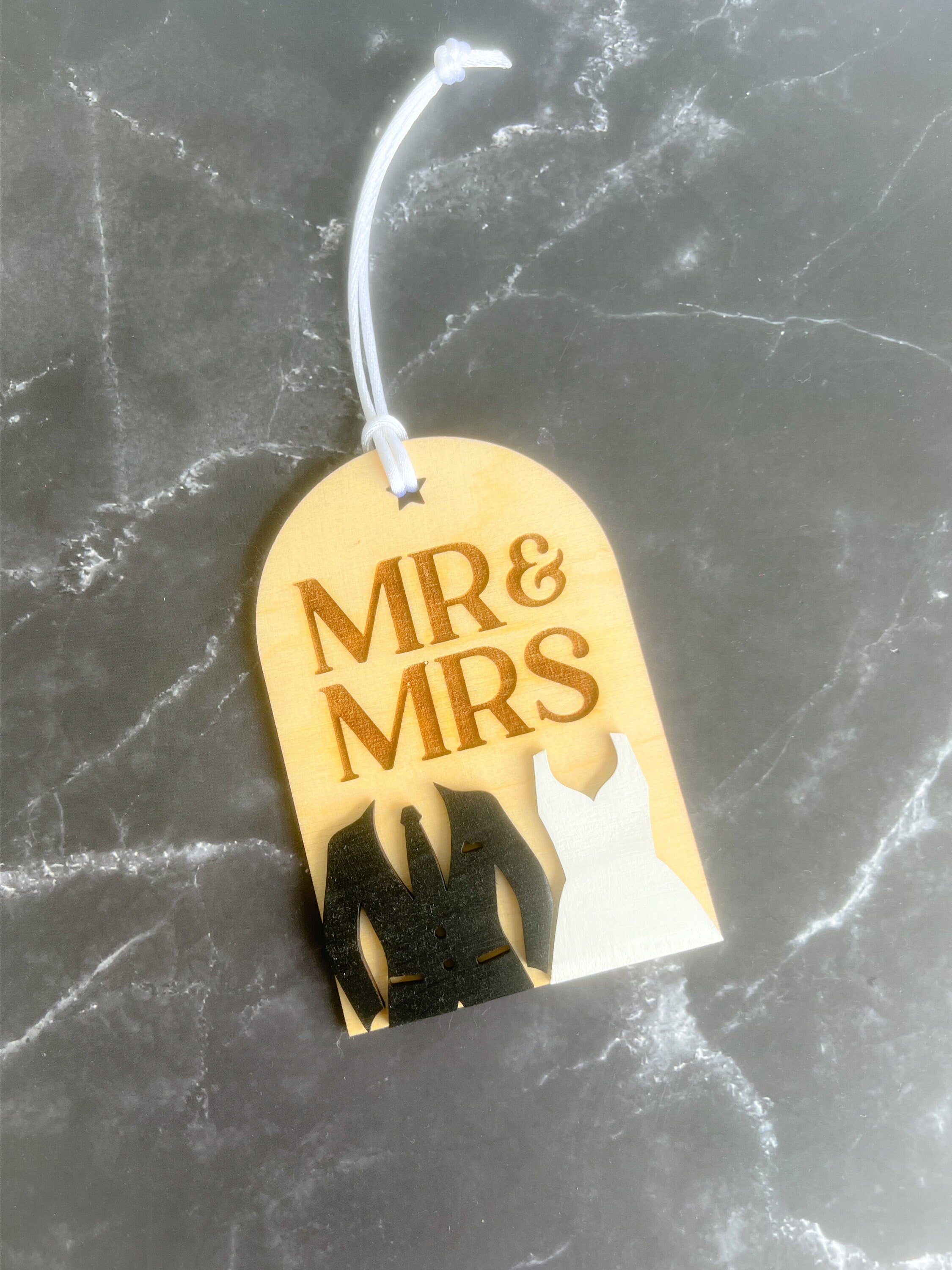 Mr. and Mrs. Wedding Ornament - Christmas Ornament - First Christmas Ornament - Bride & Groom Ornament