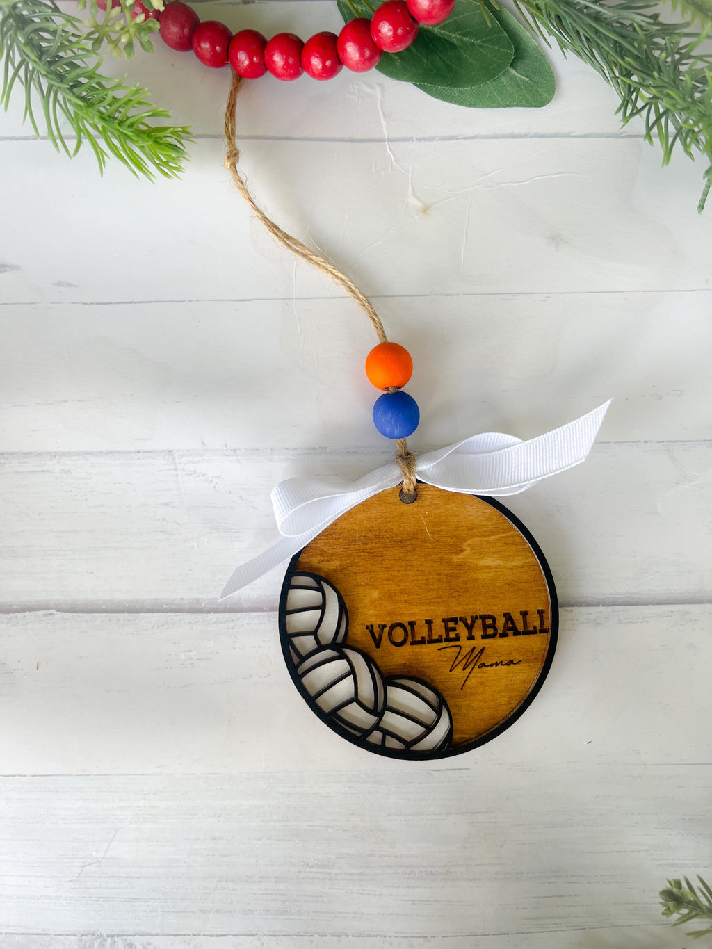 Sports Mom Ornaments - Soccer Mama - Volleyball Mama - Hockey Mama - Wooden Car Charm - Team Mom - Mom Ornament