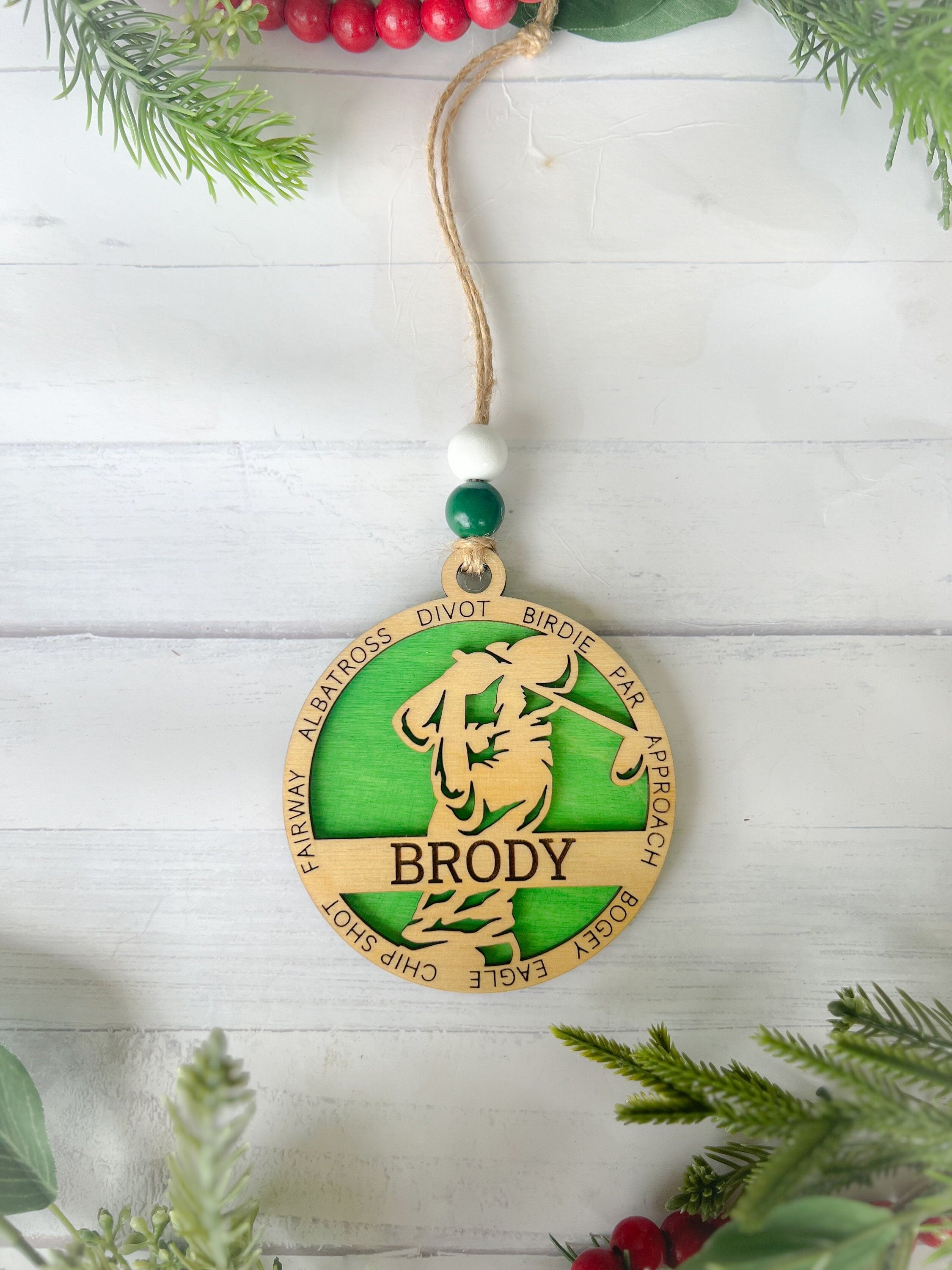 personalized golf ornament