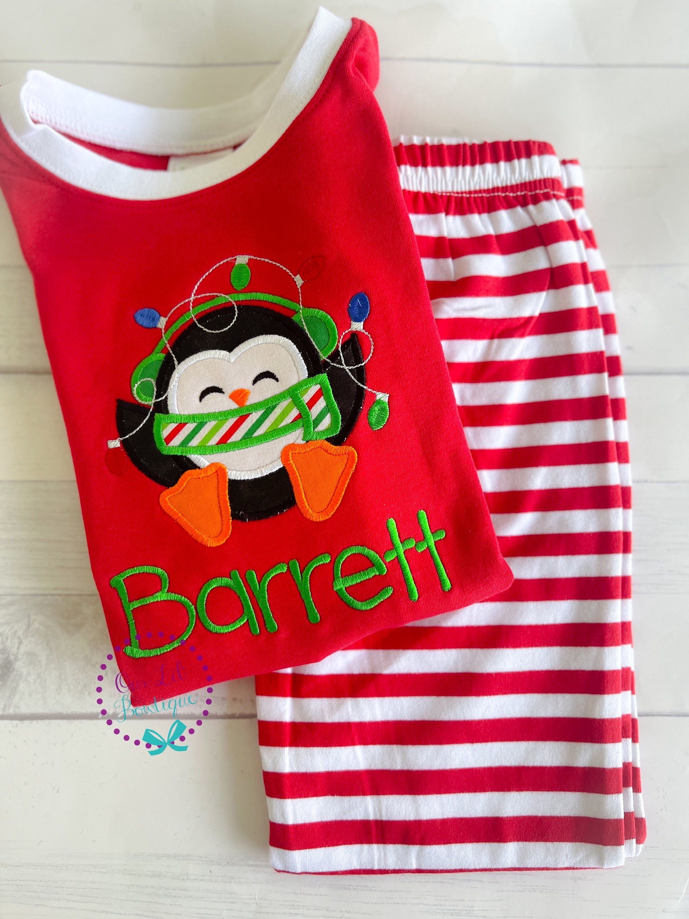 PRE-ORDER Penguin Christmas Pajamas - Christmas PJs- Pajamas- Personalized Christmas PJs - Matching Christmas Pajamas - Penguins