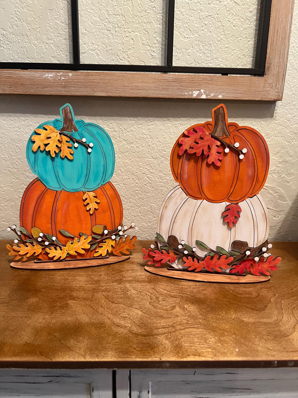 Stacked Pumpkin Sign - Floral Pumpkin - Pumpkin Sign - Monogrammed Sign - 3D Fall Sign - Fall Decor