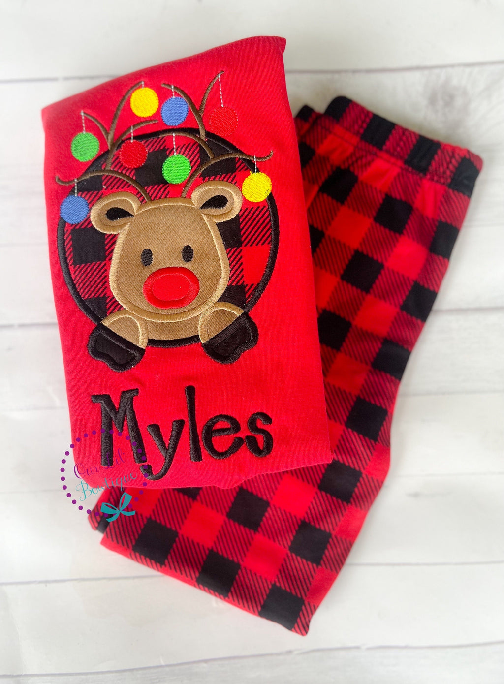 PRE-ORDER Reindeer Christmas Pajamas - Christmas PJs- Pajamas- Personalized Christmas PJs - Christmas Reindeer -Matching Christmas Pajamas