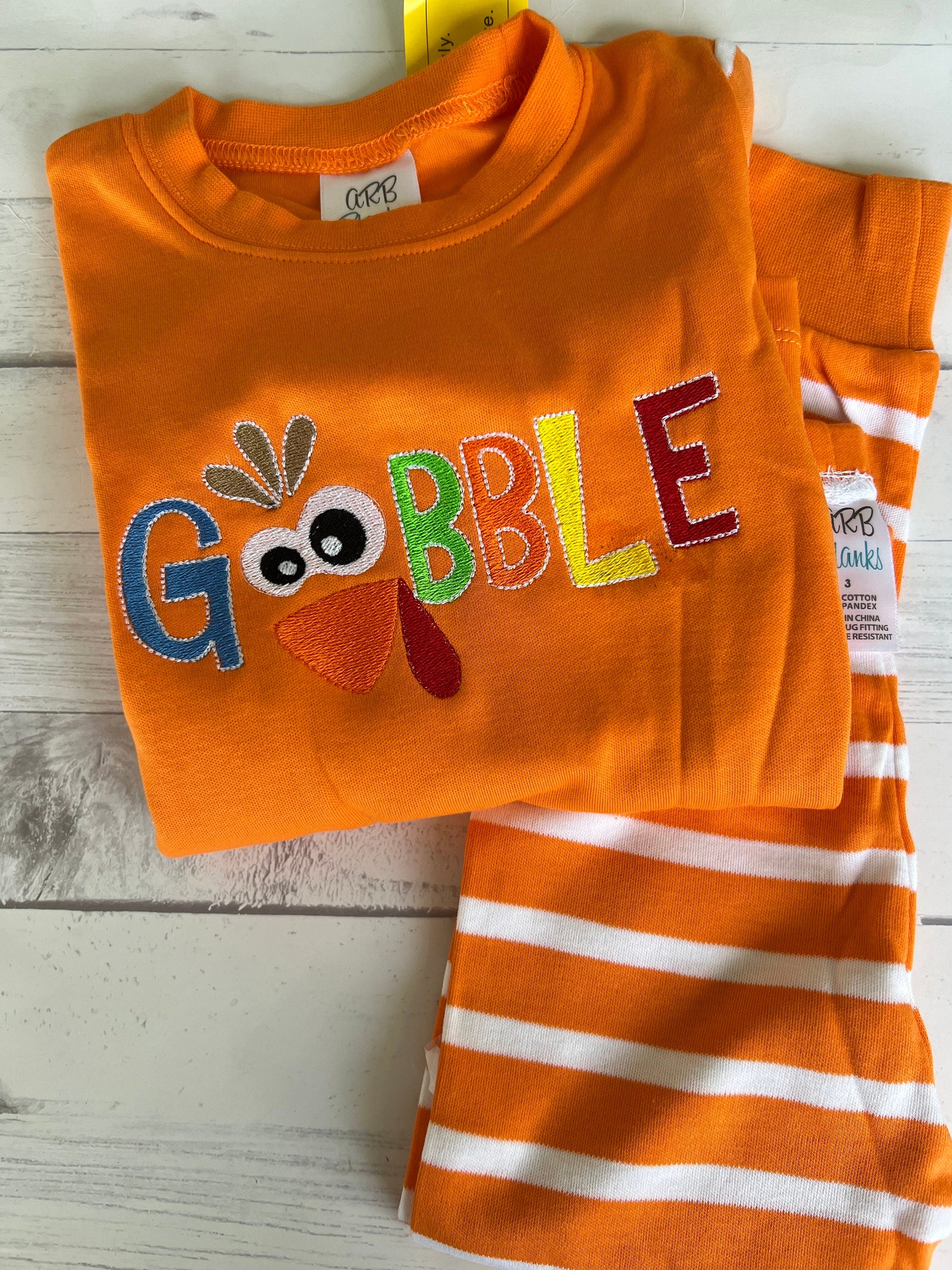 Ready to Ship - Thanksgiving Pajamas - Personalized Pajamas - Girls Thanksgiving Pajamas - Boys Thanksgiving Pajamas - Turkey Pajamas