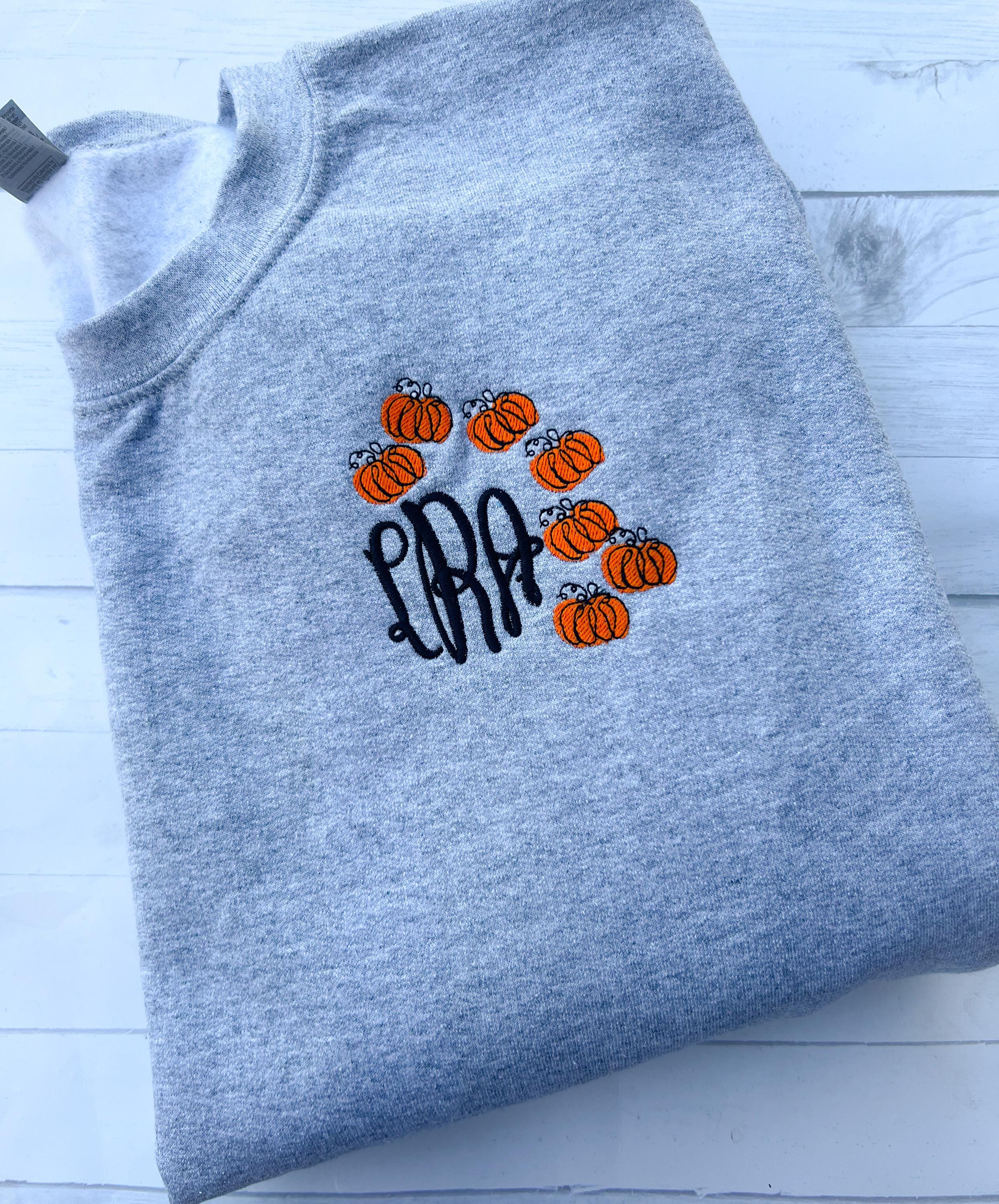 Pumpkin Monogram Sweatshirt: Women's Fall Apparel