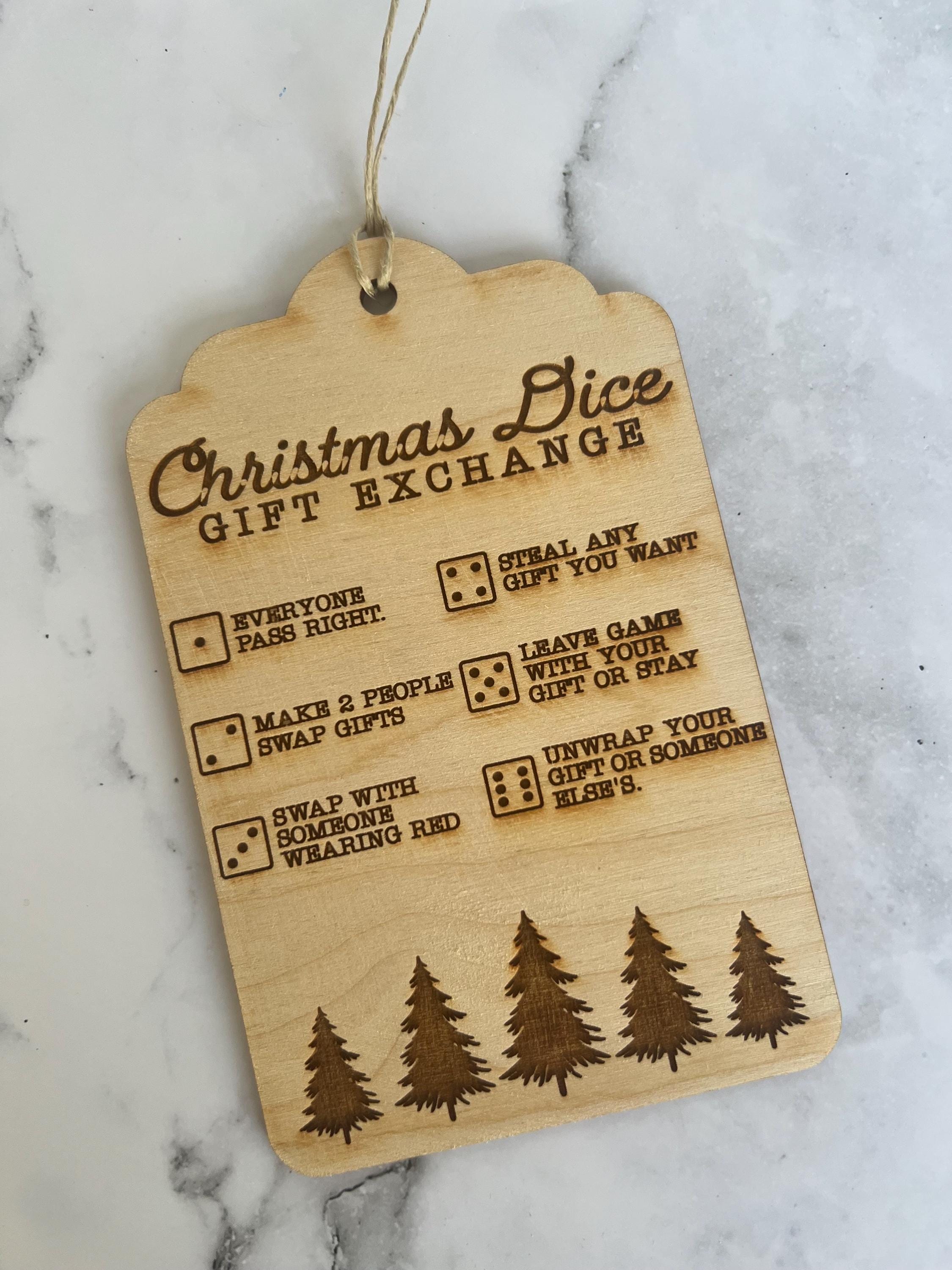 Dice Game Ornament - Family Ornament - Laser cut Wood Christmas Ornament - Family Ornament - Gift Exchange - Dice Gift Exchange