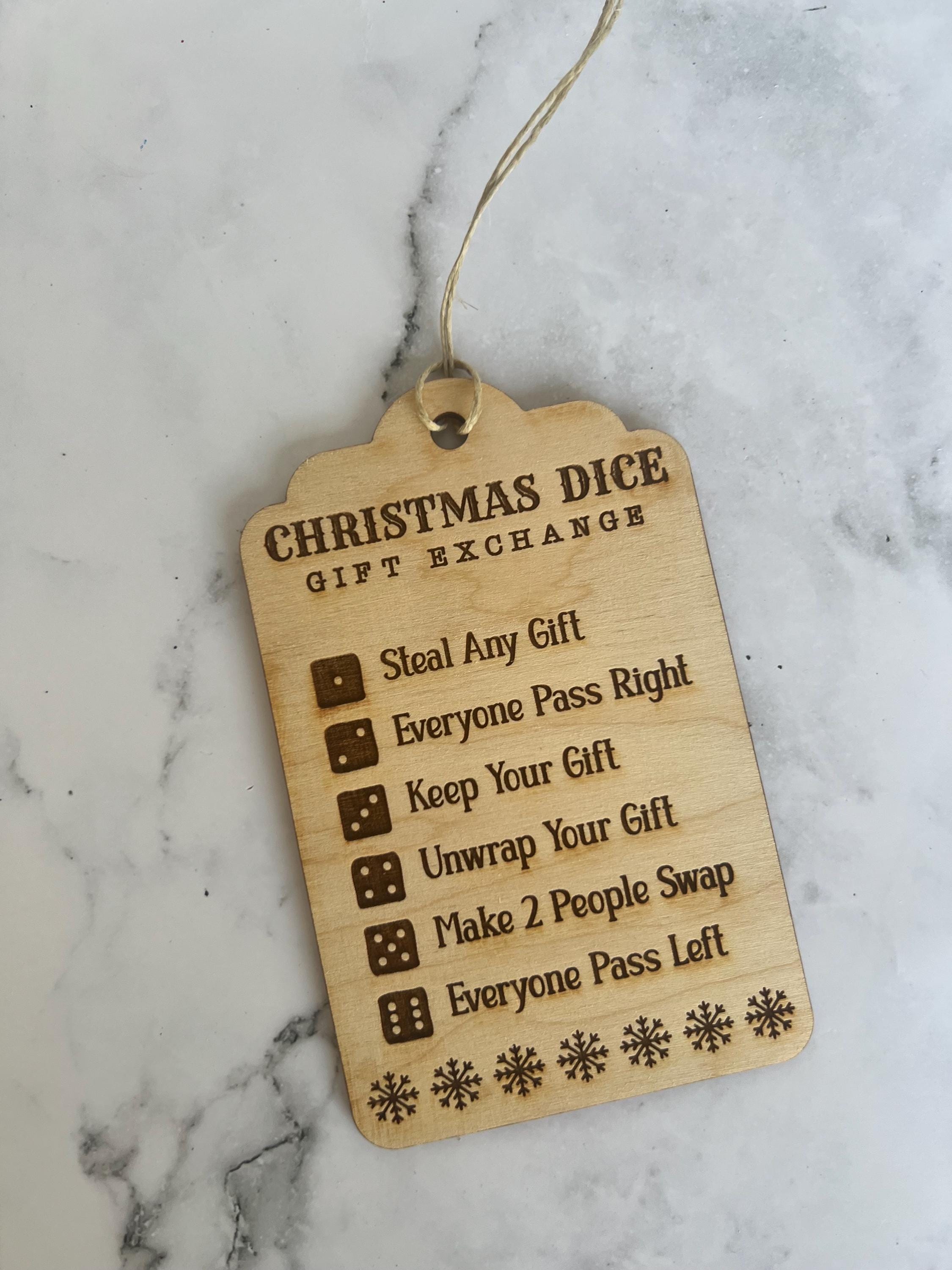 Dice Game Ornament - Family Ornament - Laser cut Wood Christmas Ornament - Family Ornament - Gift Exchange - Dice Gift Exchange