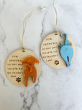 Pet Ornament - Silly Pet Ornament - Cat Paws - Wooden Hanging Christmas Tree Ornament - Dog Lover - Cat Lover - Gifts for Pet Lover