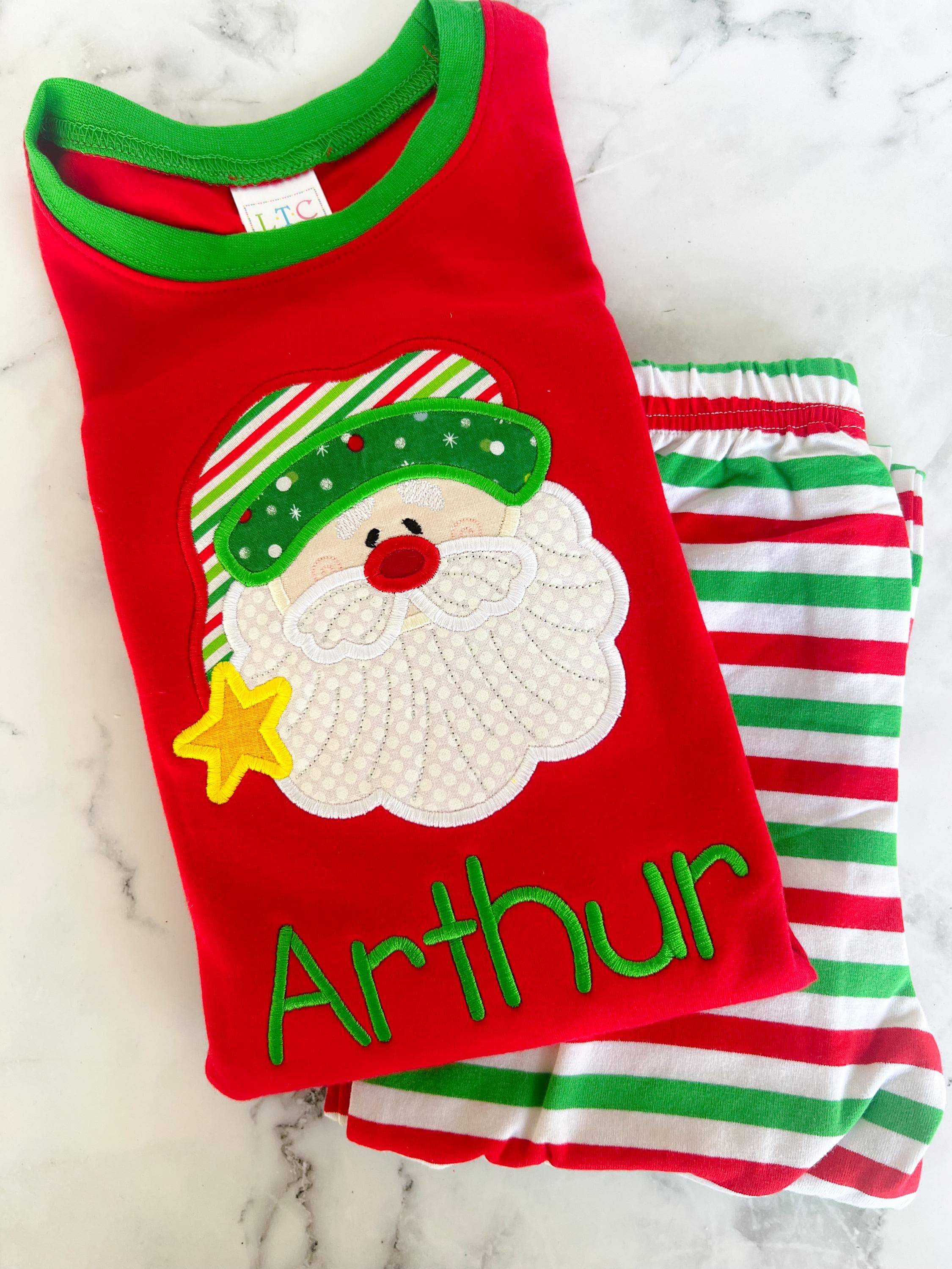 PRE-ORDER Santa Pajamas - Christmas Pajamas - Santa PJs-Girls Christmas Pajamas - Boys Christmas Pajamas - Santa Christmas - Matching PJS