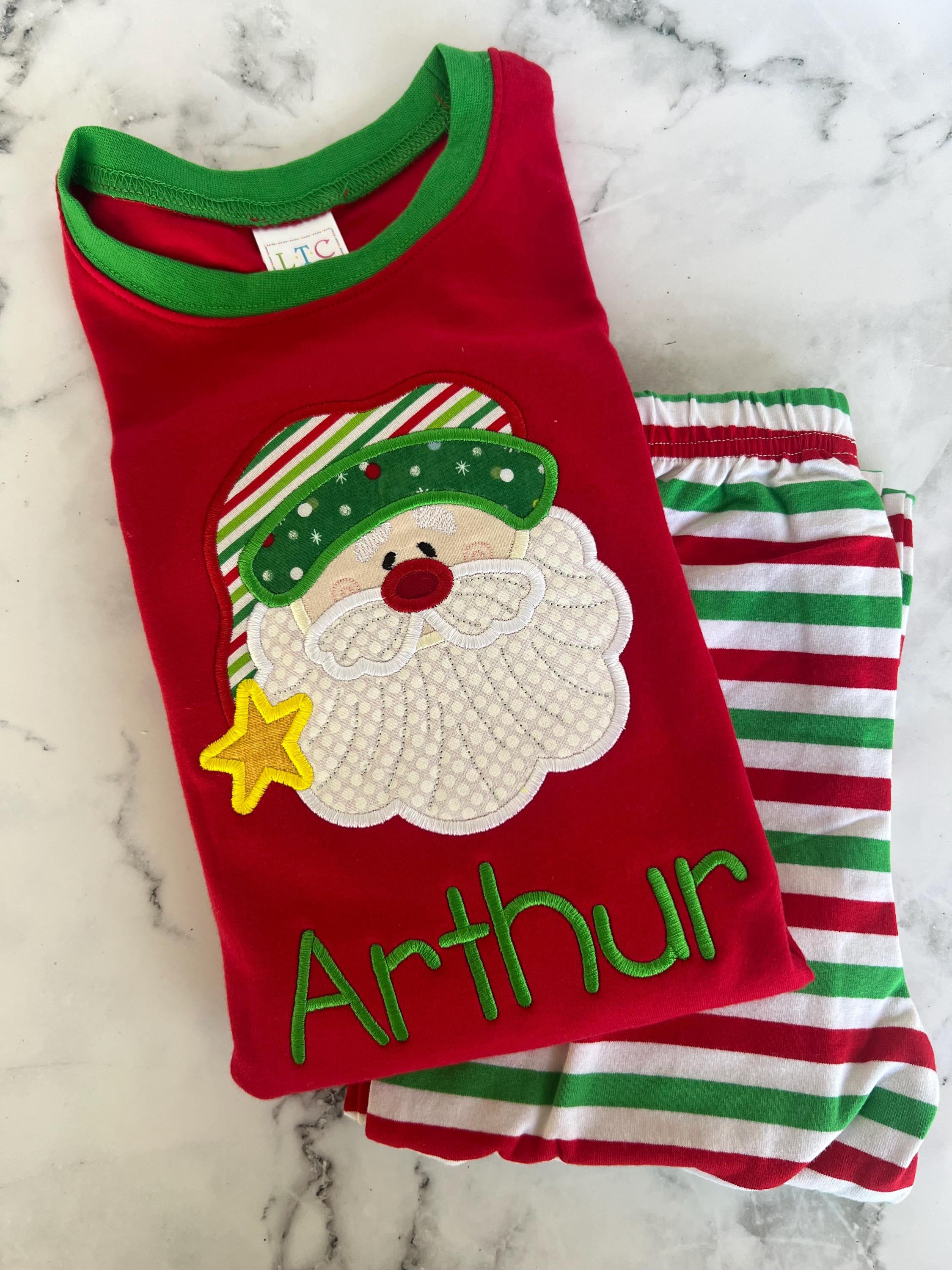 PRE-ORDER Santa Pajamas - Christmas Pajamas - Santa PJs-Girls Christmas Pajamas - Boys Christmas Pajamas - Santa Christmas - Matching PJS