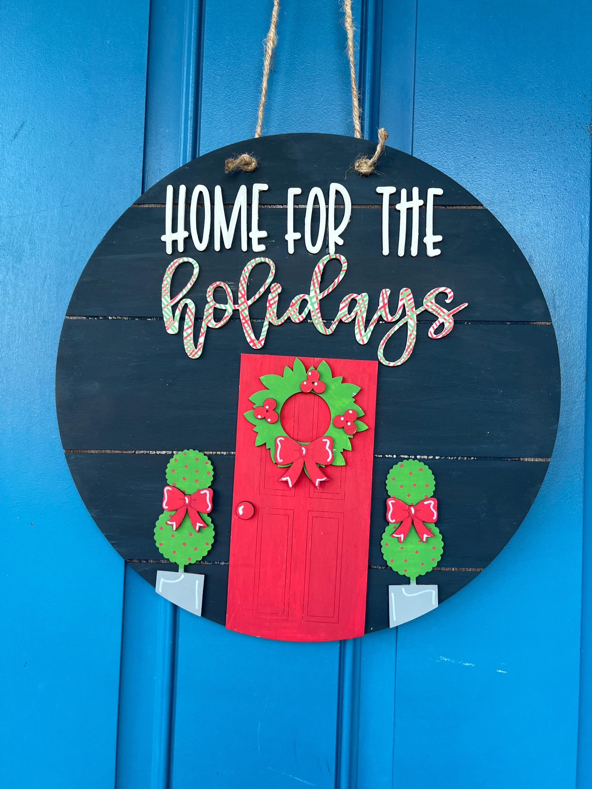 Warm Winter Wishes - Christmas Door Hanger - Door Hanger - Wall Decor - Holiday Decor - Personalized Decor - Winter Sign - Winter Door Sign