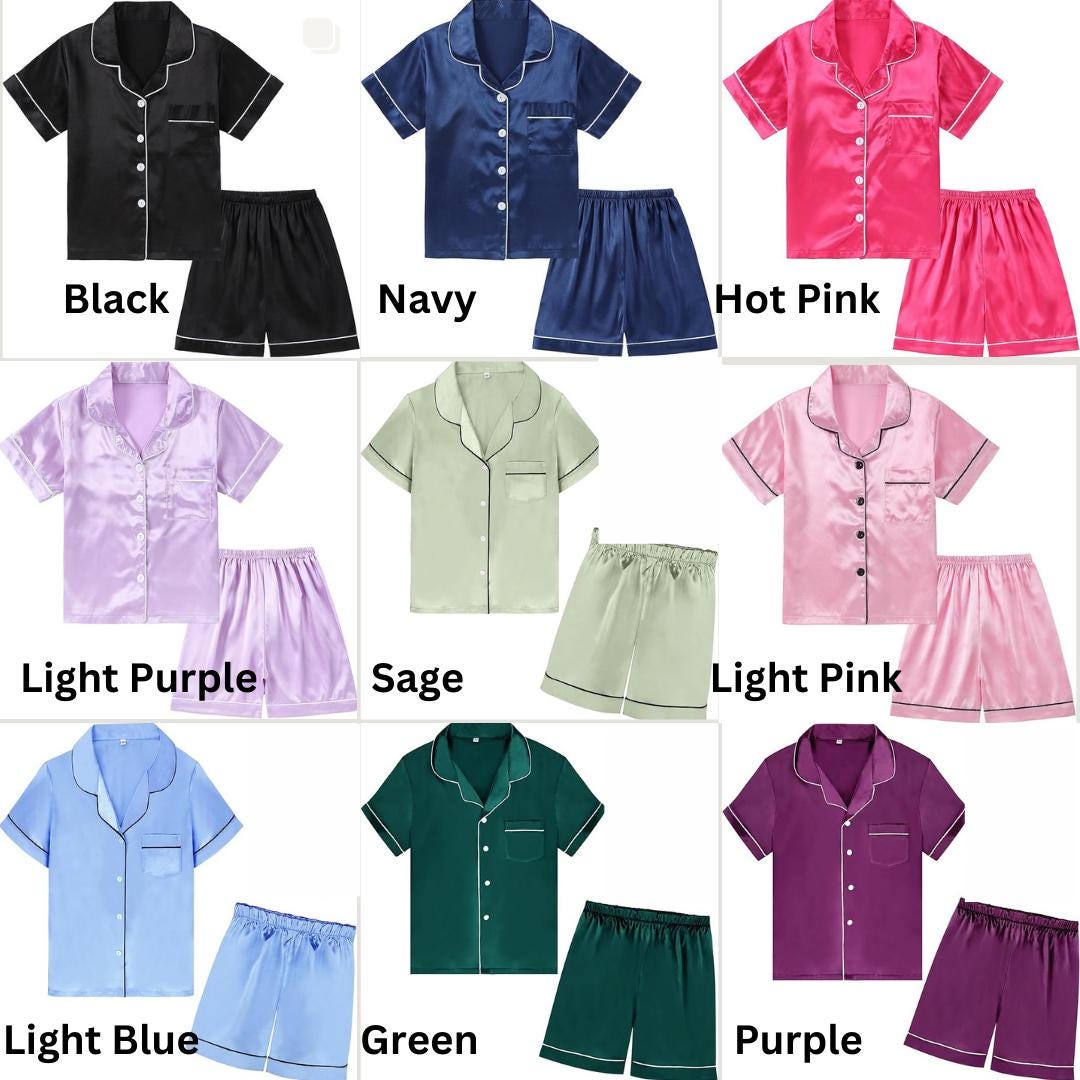 Bow Personalized Pajamas - Silk Pajamas - Kids PJs - Birthday PJs- Personalized Birthday Shirt - Valentine Pajamas