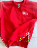 Embroidered Christmas Lights Sweatshirt - Personalized Monogram