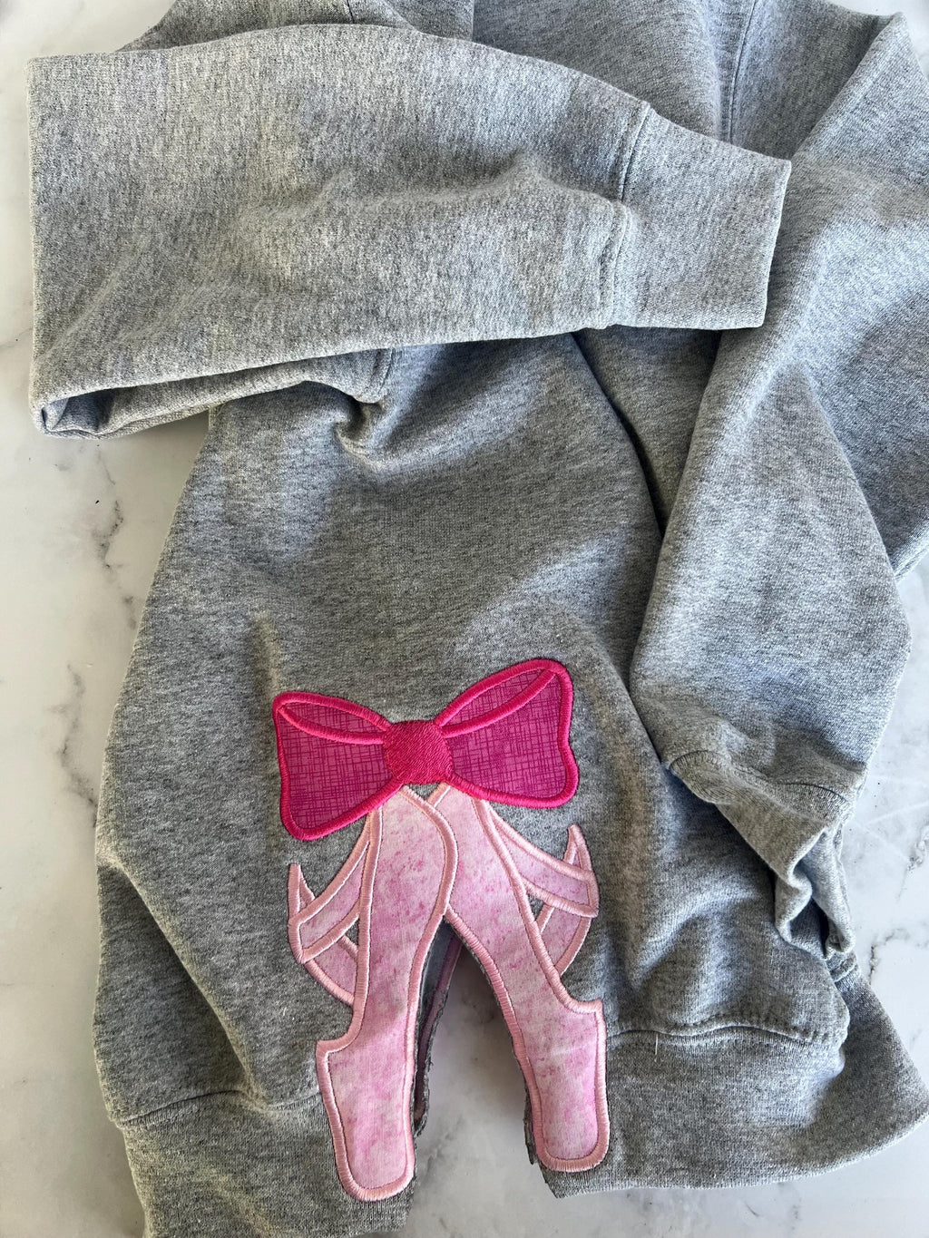 Ballet Slippers Sweatshirt - Embroidered Monogram - Kids Dance Shirt - Ballet Shirt