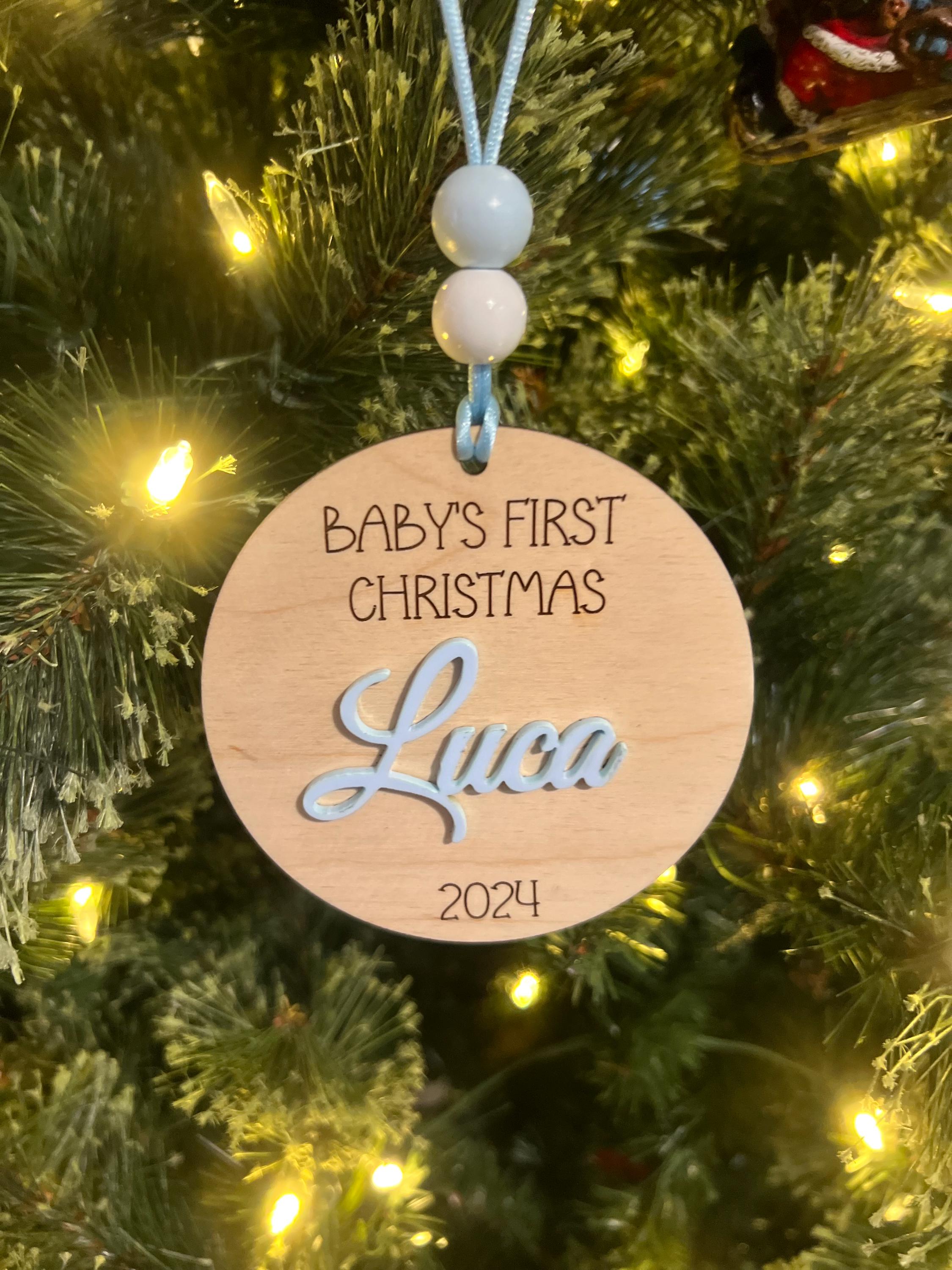 Baby's First Christmas - First Christmas Ornament - Christmas Ornament - Initial Ornament - Baby Gift