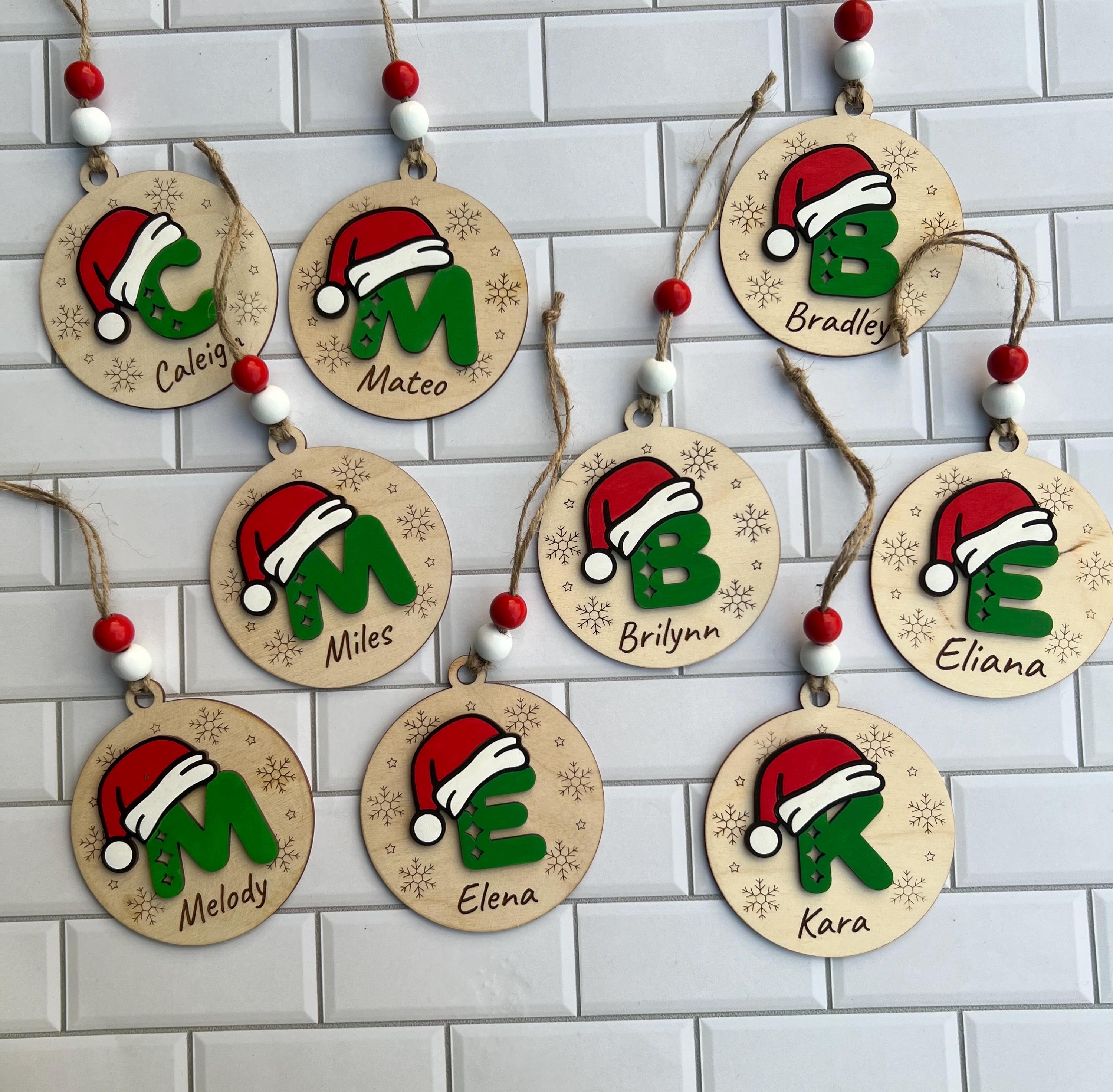 Christmas Ornament - Initial Ornament - Monogram Christmas Ornament - Family Monogram Ornament - Farmhouse Ornament - Classroom Ornament