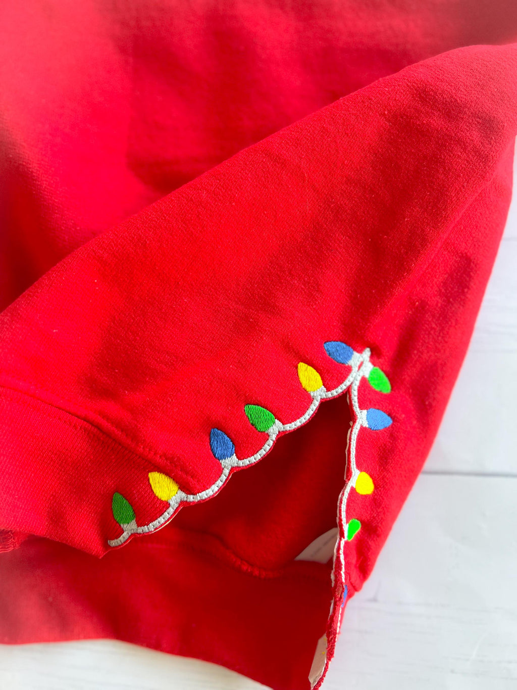 Embroidered Christmas Lights Sweatshirt - Personalized Monogram