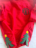 Christmas Tree Applique Sweatshirt: Personalized Monogram Cotton Sweater