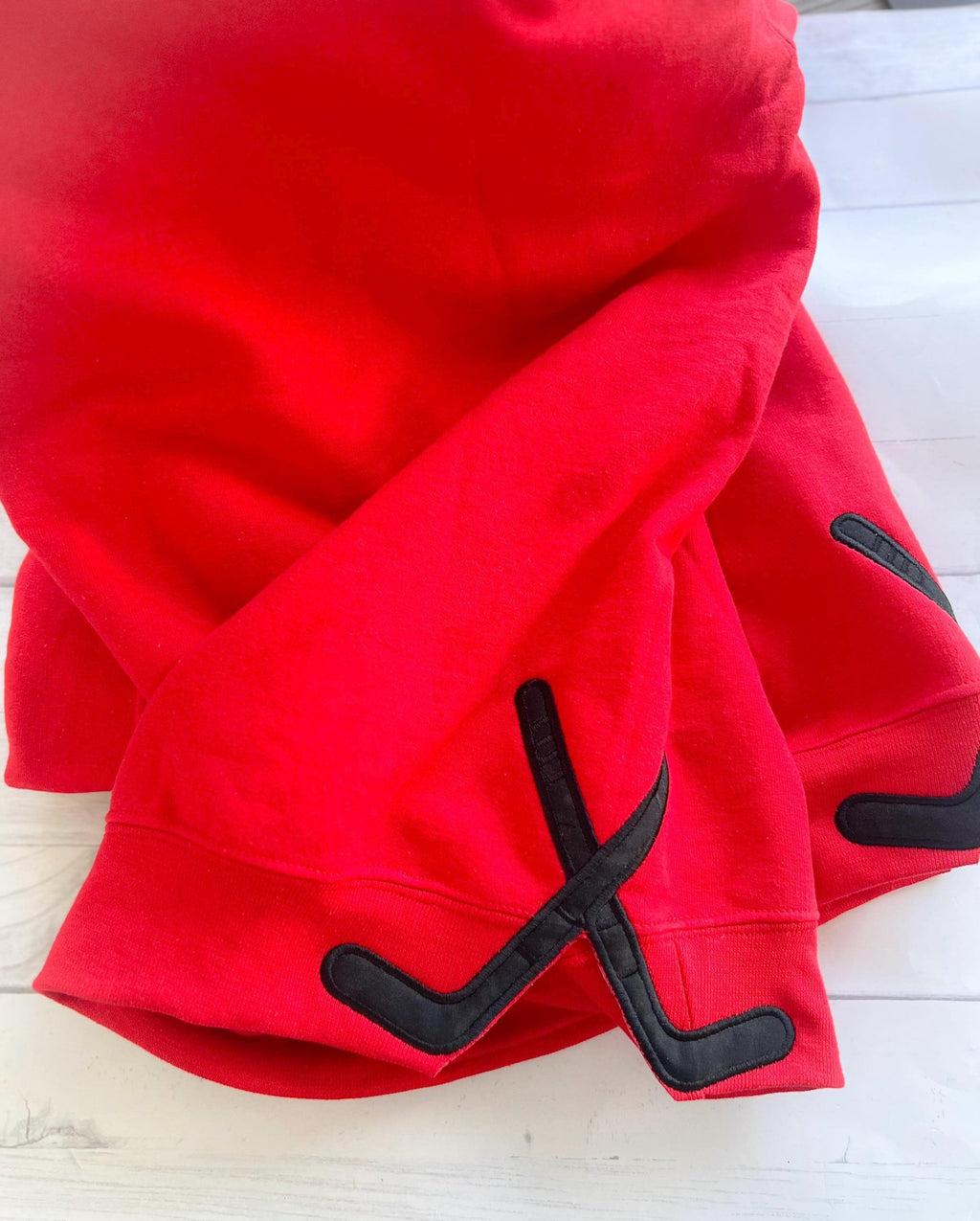 Embroidered Hockey Sweatshirt: Side Seam Applique, Personalized Monogram