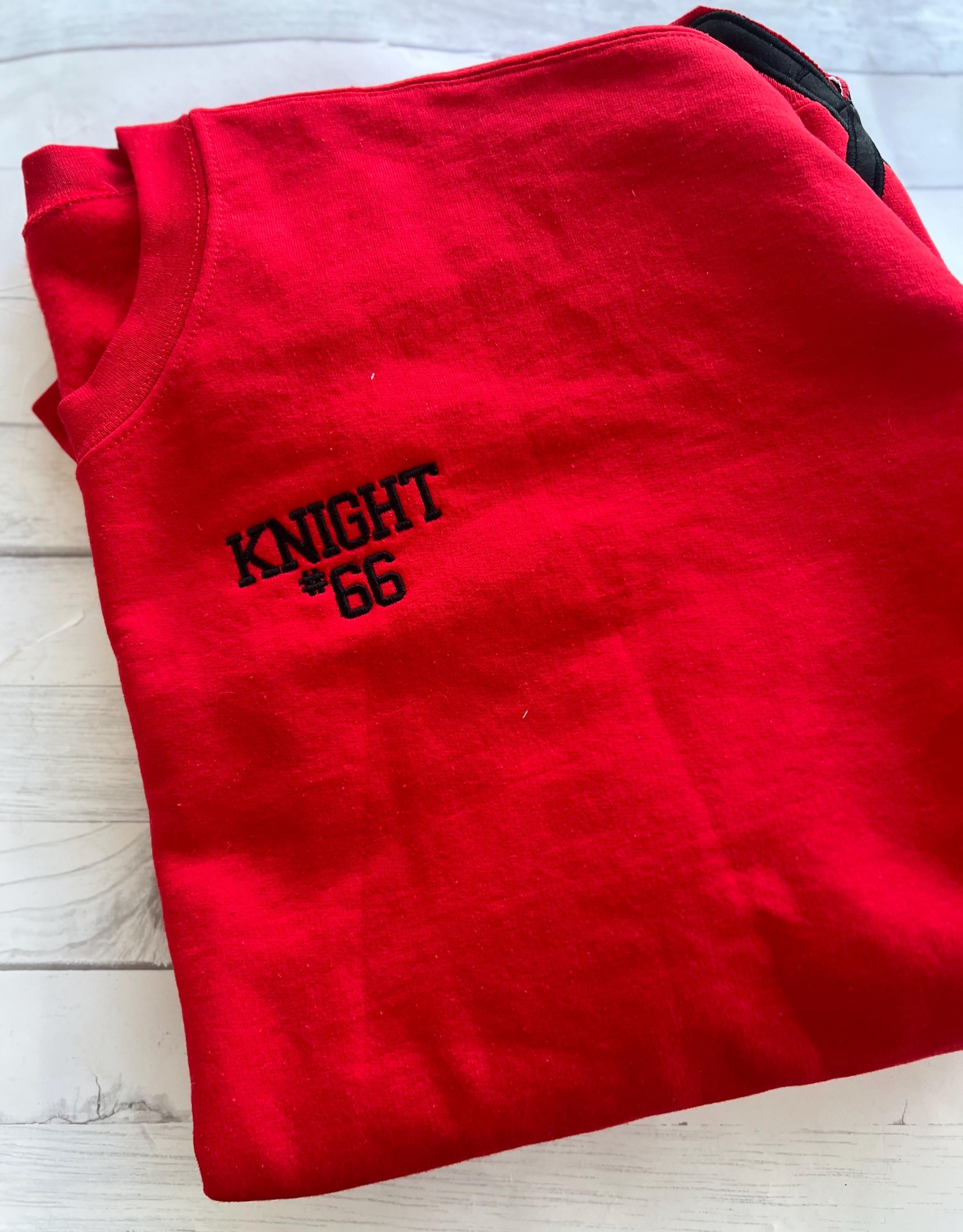 Embroidered Hockey Sweatshirt: Side Seam Applique, Personalized Monogram