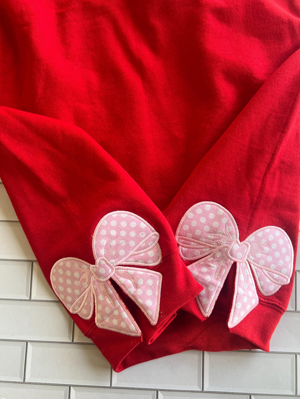 Valentine Heart Bow Applique Sweatshirt: Personalized Kids Monogram