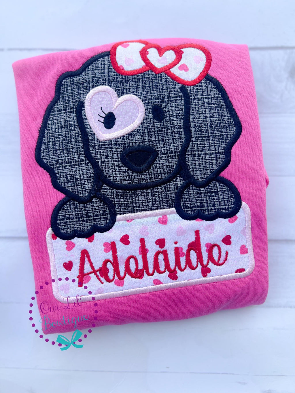 Personalized Valentine's Dog Applique Shirt