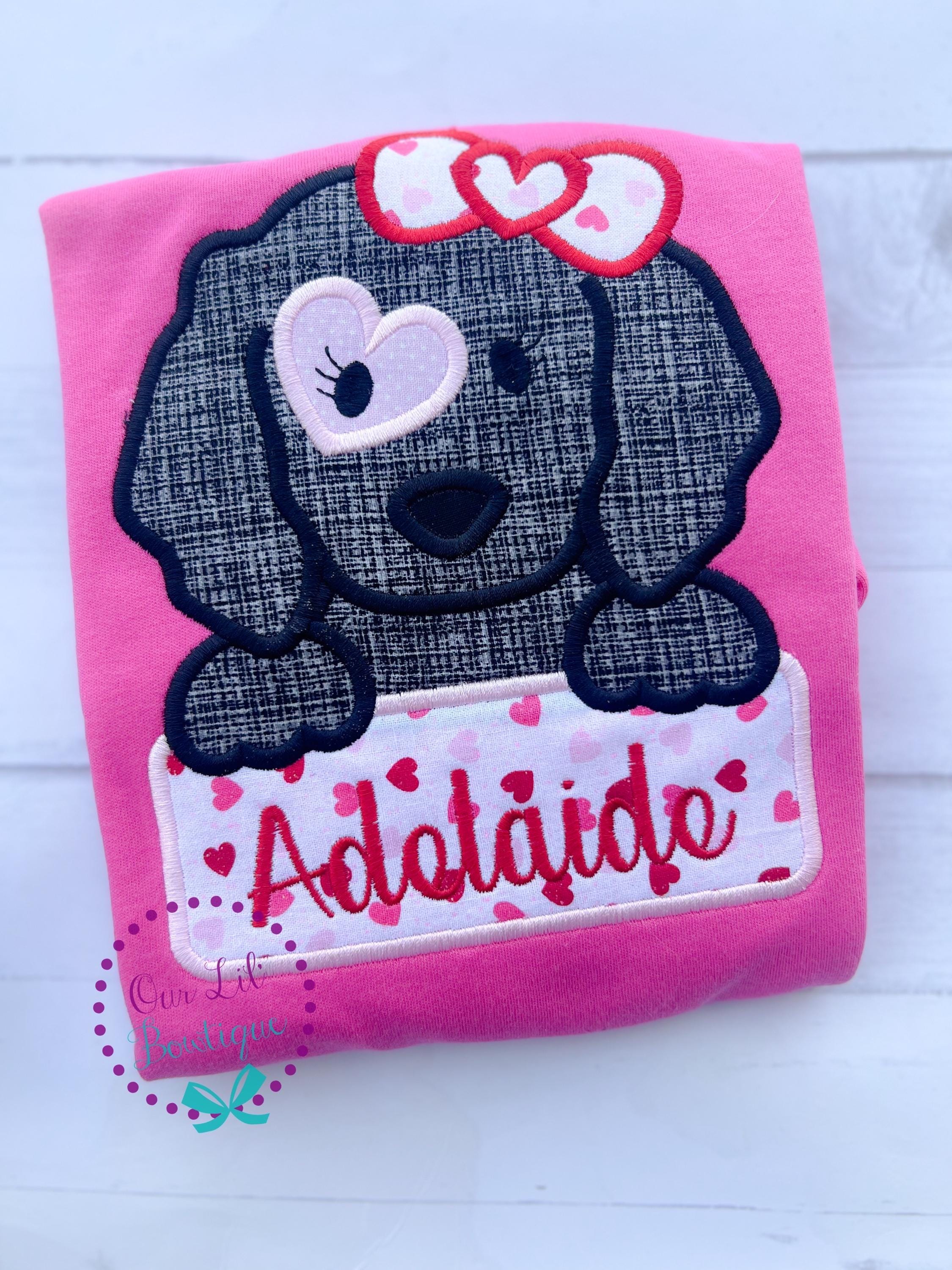 Personalized Valentine's Dog Applique Shirt