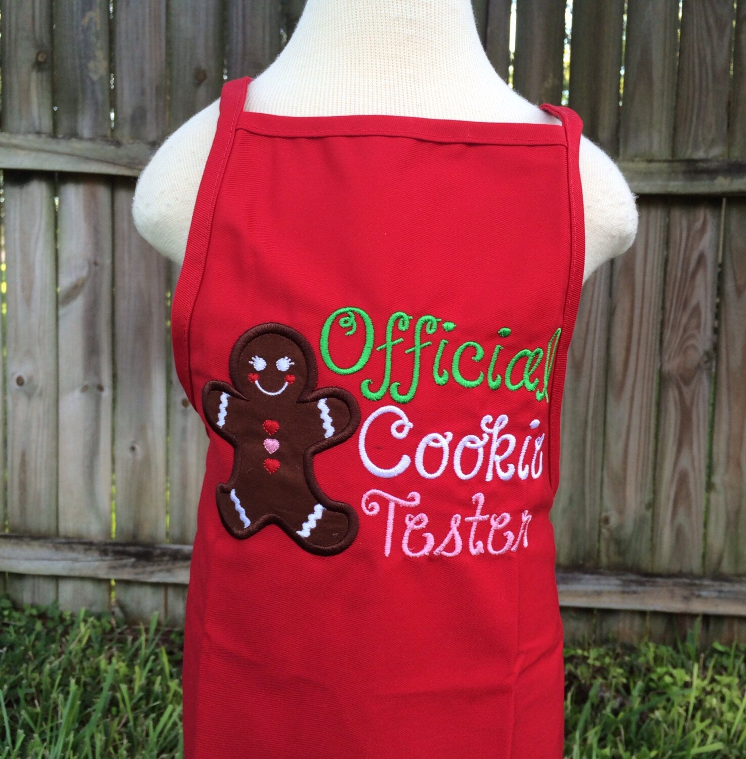 Personalized Toddler Gingerbread Apron Set: Official Cookie Taster