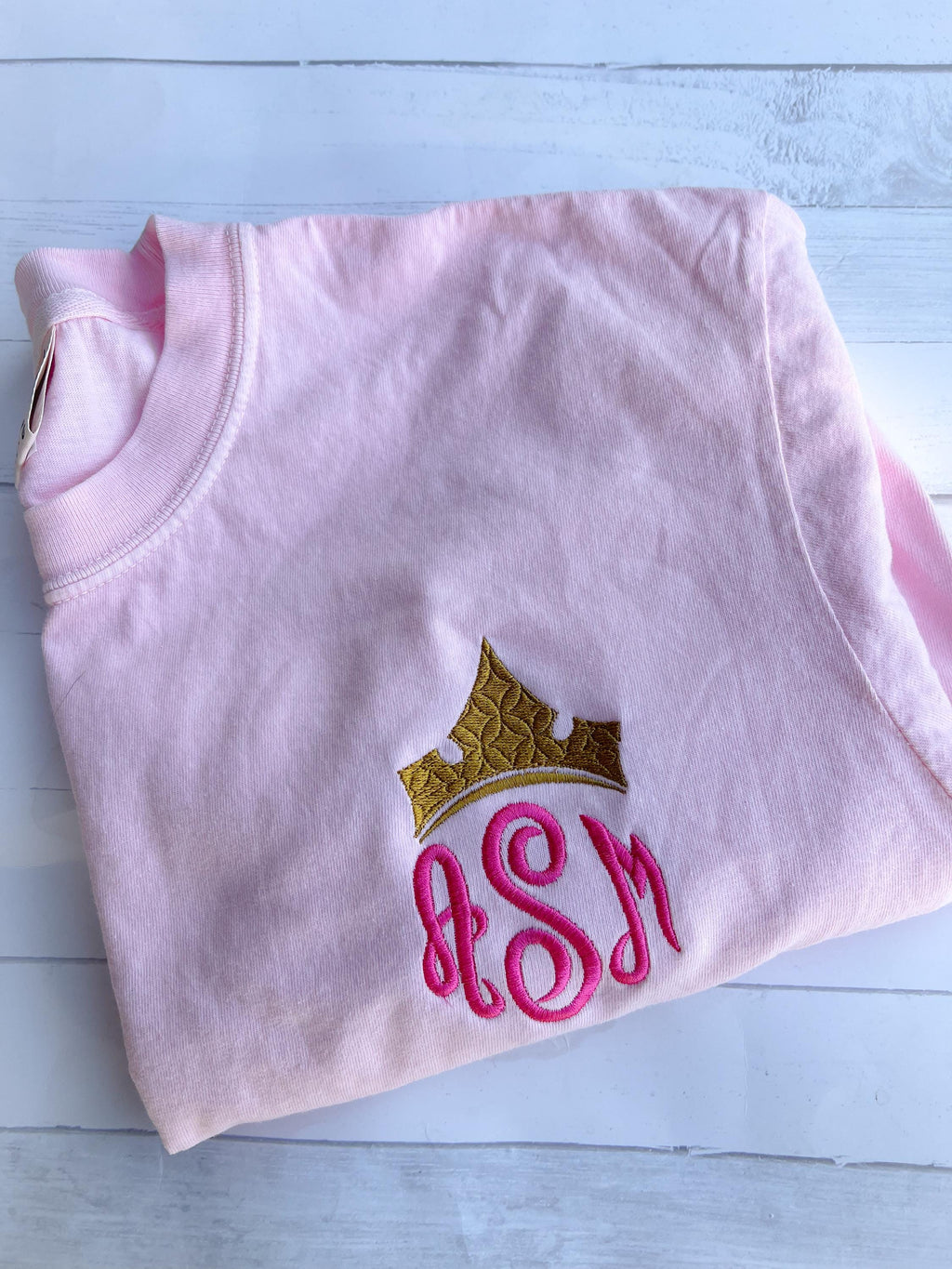 Crown Monogram Comfort Colors Sweatshirt - Personalized Princess Tee