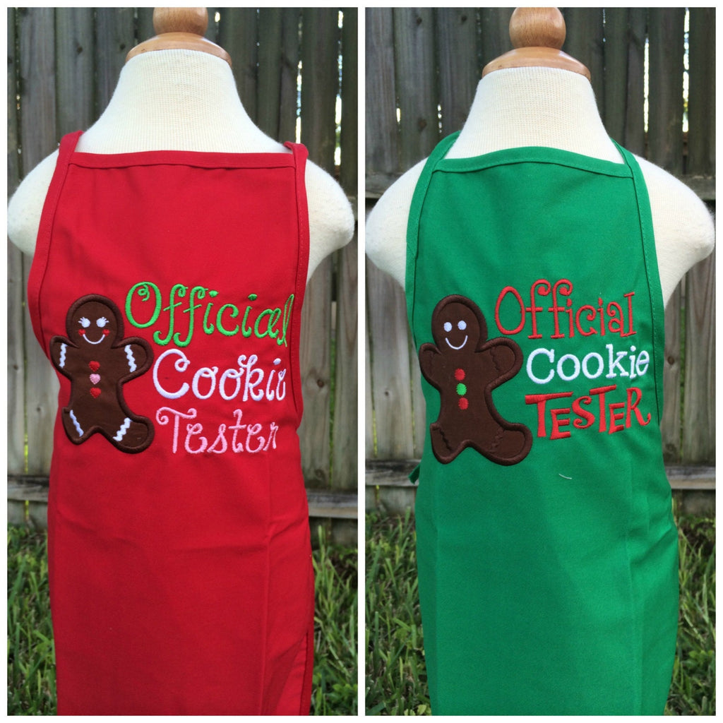 Personalized Toddler Gingerbread Apron Set: Official Cookie Taster