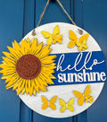 Hello Sunshine Door Hanger - Spring Door Hanger - Sunflower Sign - Door Hanger - Welcome Sign - Fall Door Hanger - Decor