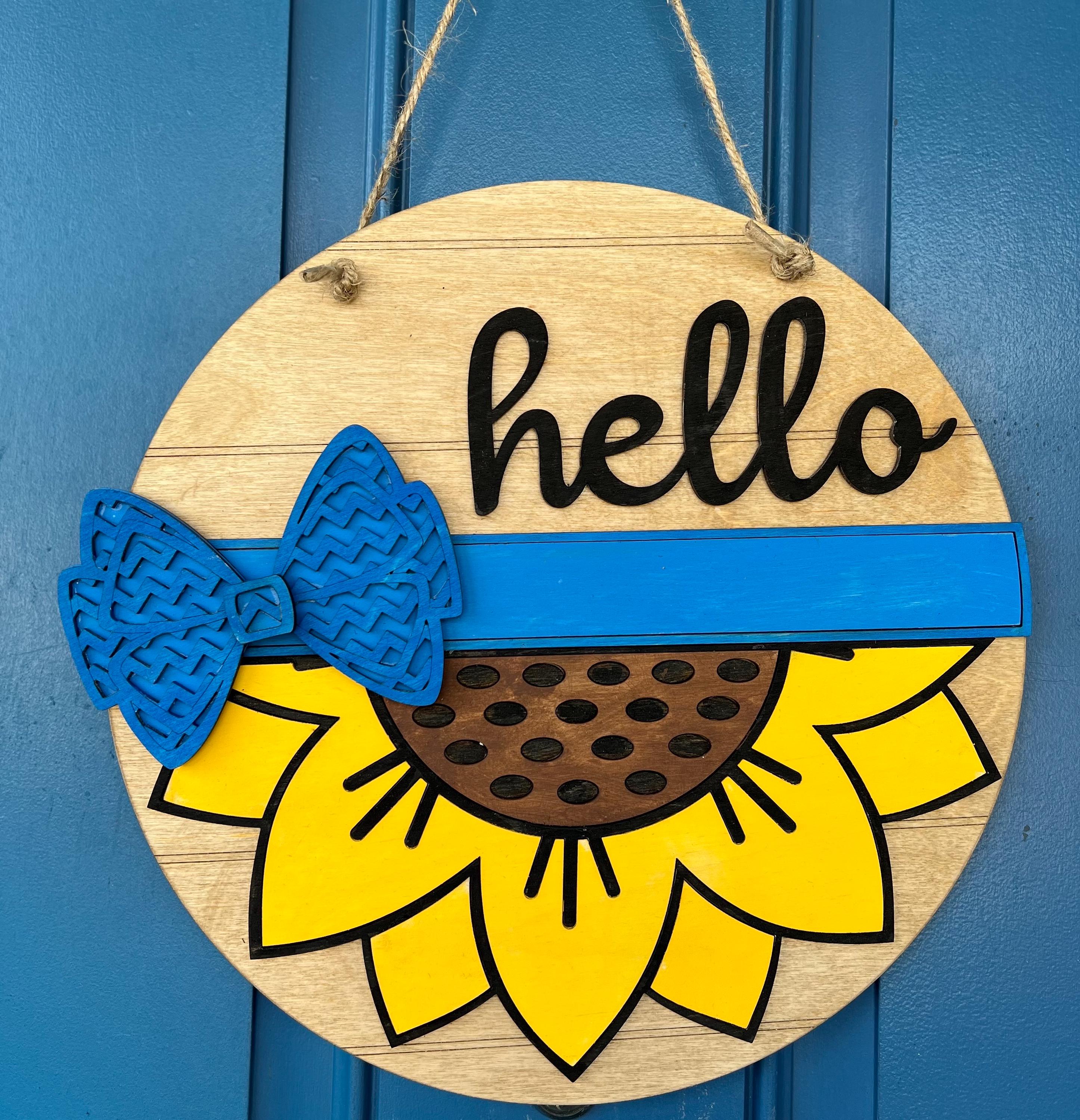 Sunflower Door Hanger - Spring Door Hanger - Sunflower Sign - Door Hanger - Welcome Sign - Fall Door Hanger - Decor - Personalized Decor