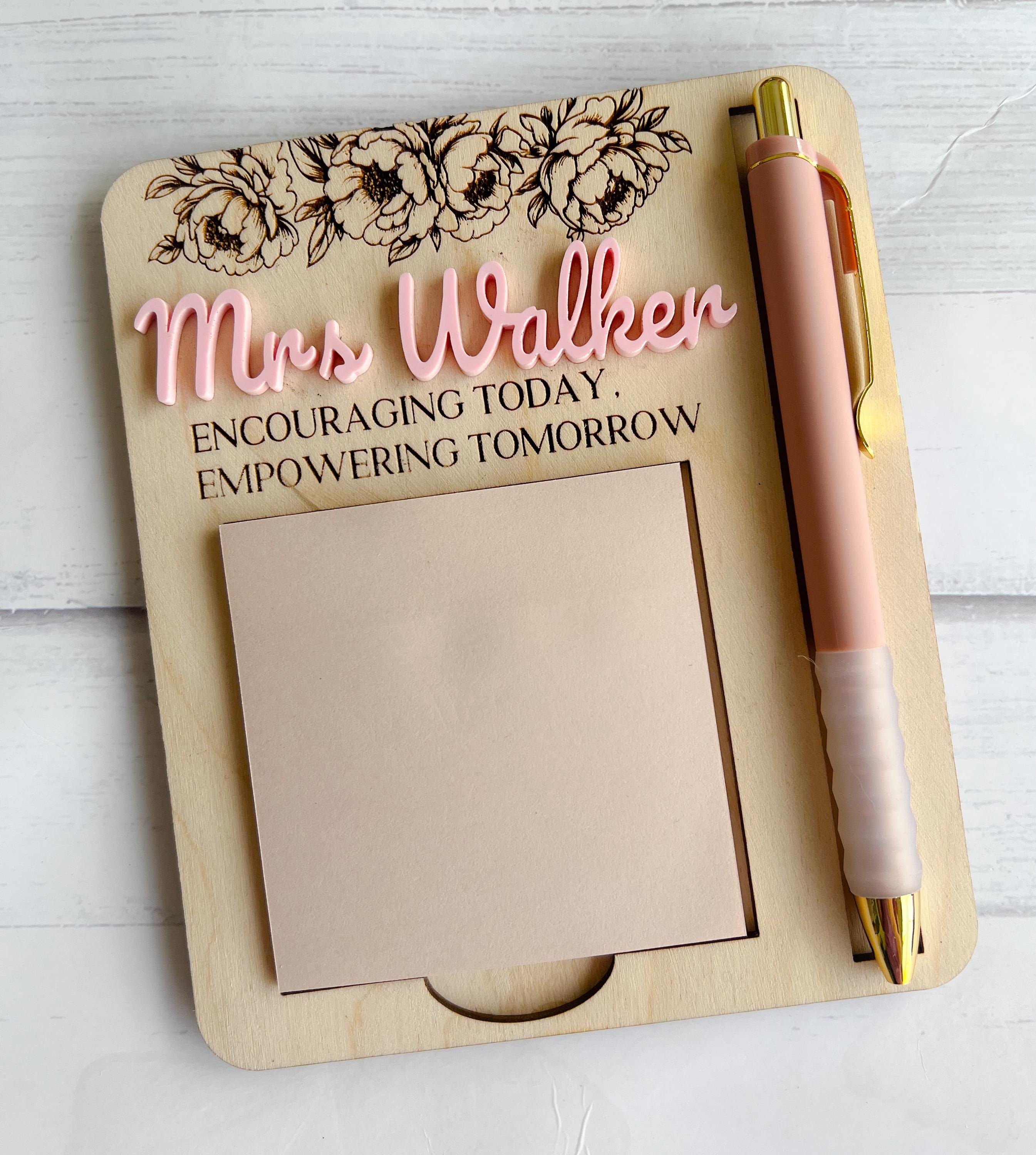 Teacher Sticky Pad Note Holder - Personalized Note Holder - Monogrammed Note Holder - Teacher Gift