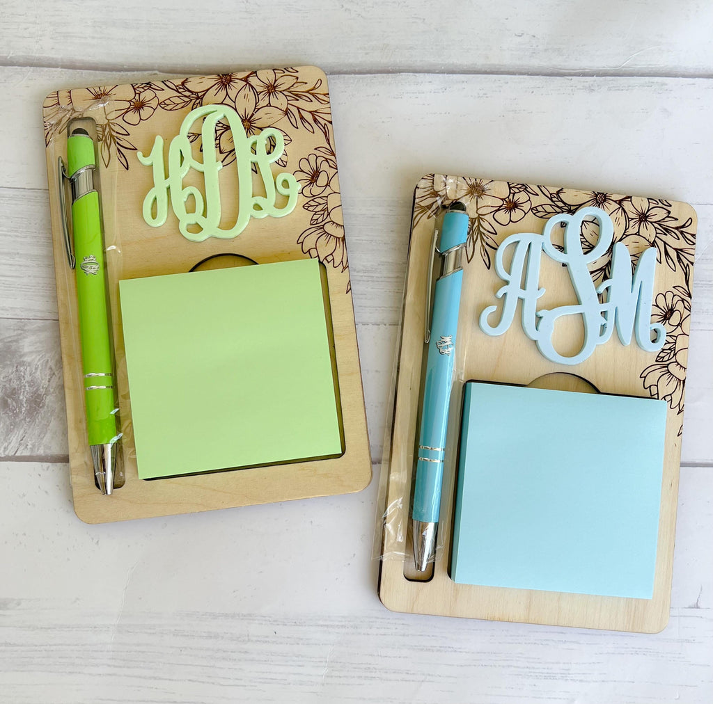Teacher Sticky Pad Note Holder - Personalized Note Holder - Monogrammed Note Holder - Teacher Gift