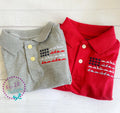 Embroidered Dinosaur Flag Polo: Patriotic Monogram Shirt