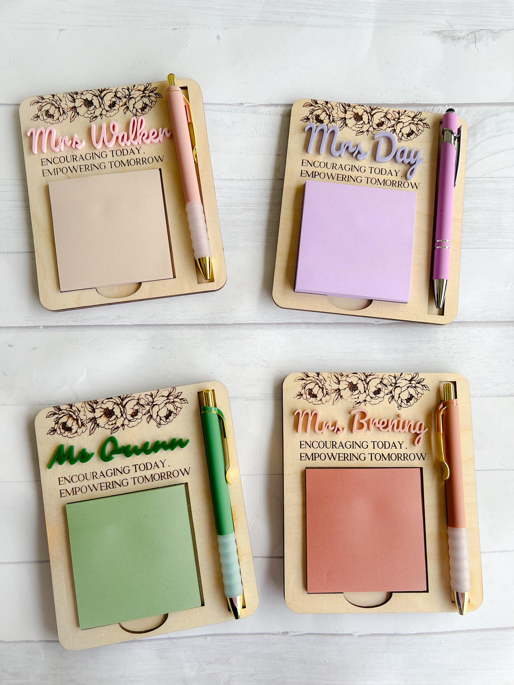 Teacher Sticky Pad Note Holder - Personalized Note Holder - Monogrammed Note Holder - Teacher Gift