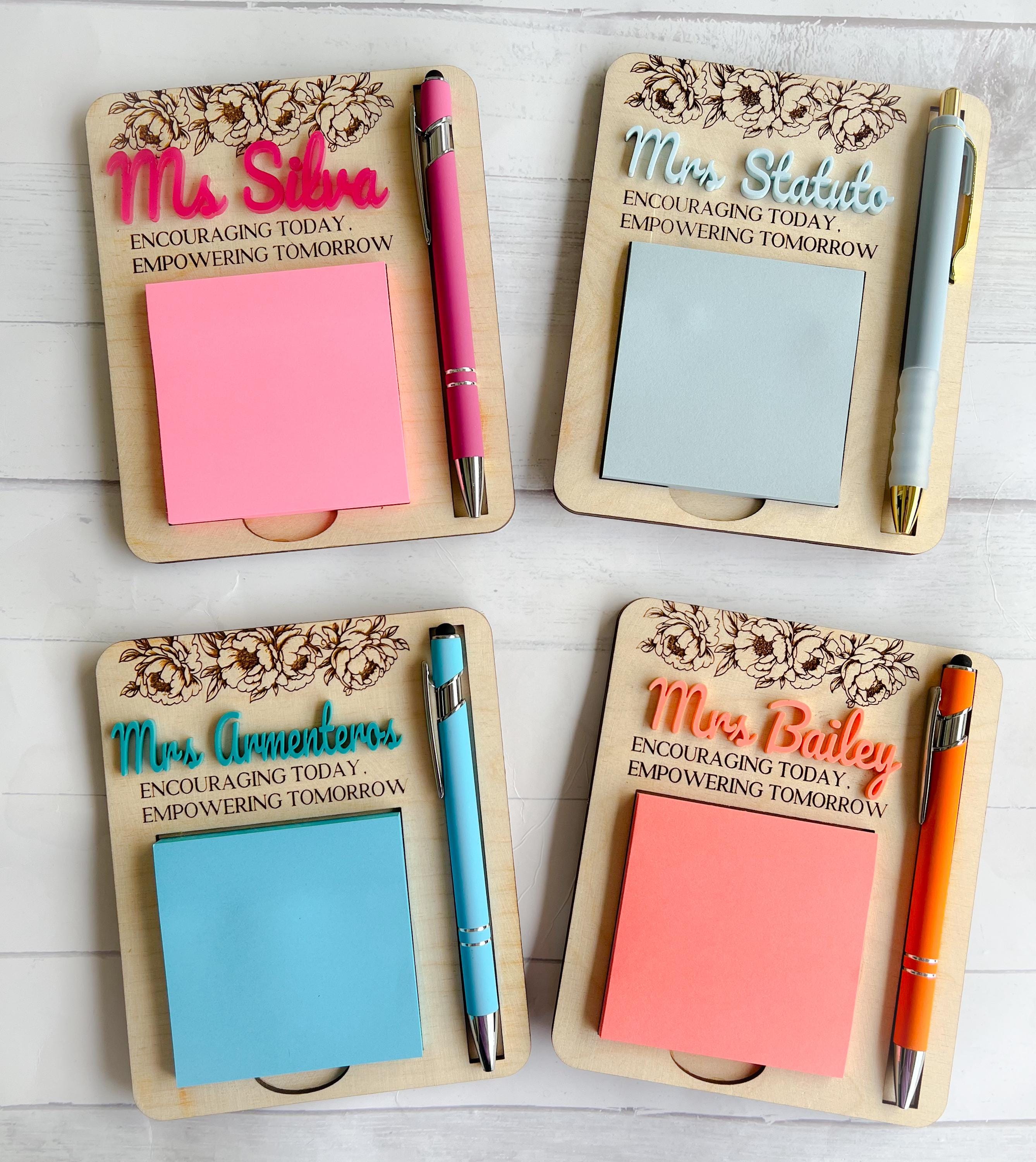 Teacher Sticky Pad Note Holder - Personalized Note Holder - Monogrammed Note Holder - Teacher Gift