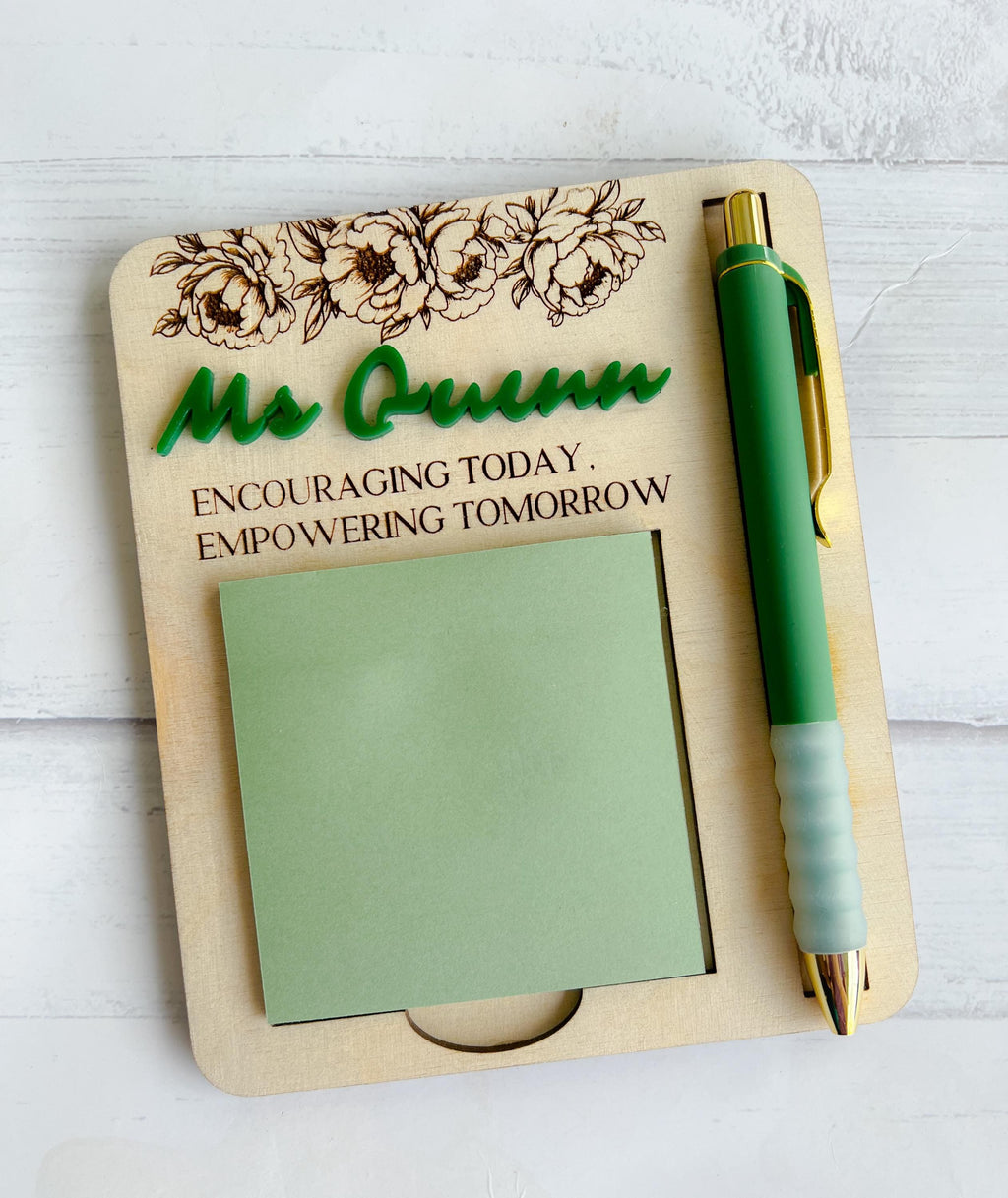 Teacher Sticky Pad Note Holder - Personalized Note Holder - Monogrammed Note Holder - Teacher Gift