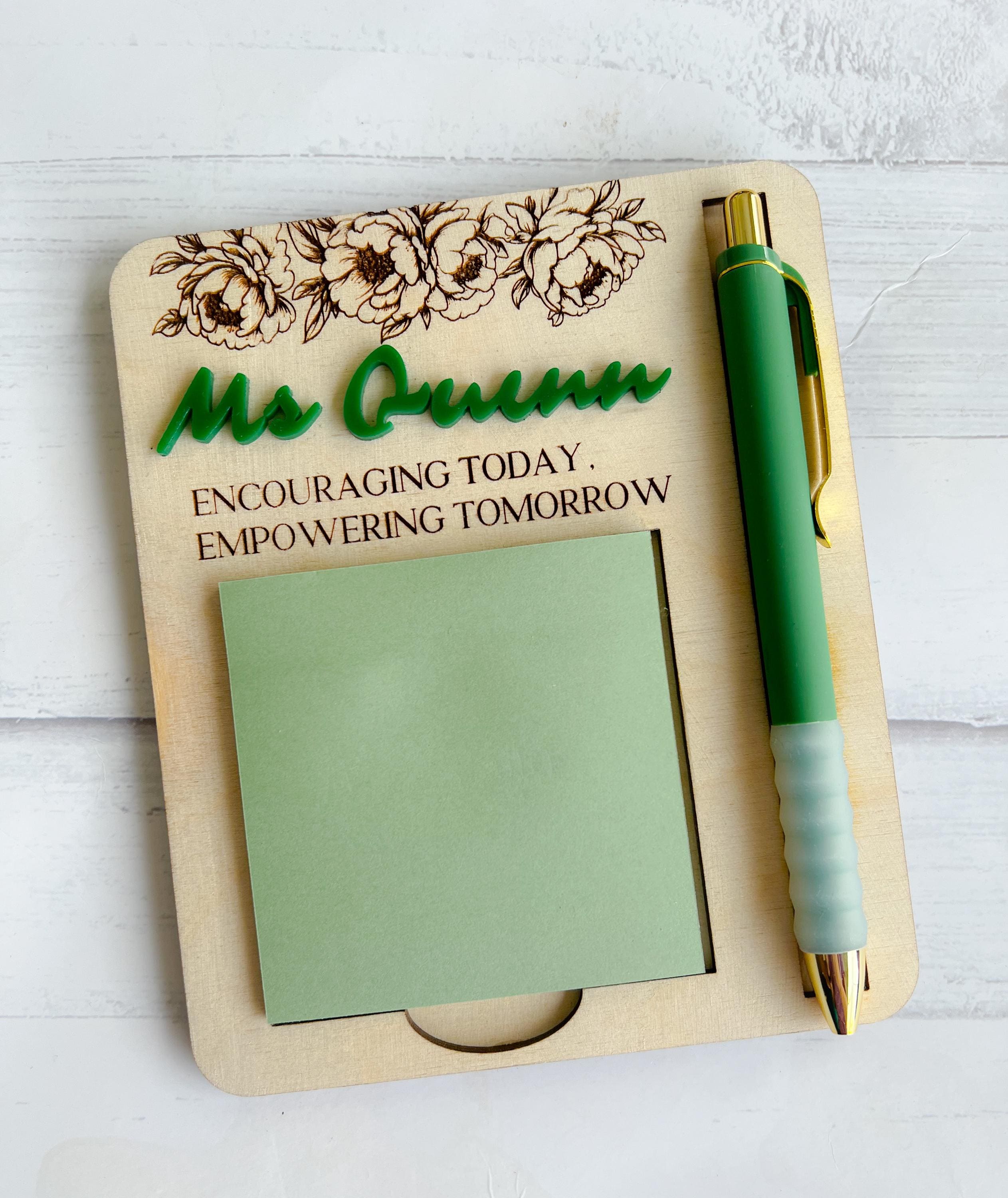 Teacher Sticky Pad Note Holder - Personalized Note Holder - Monogrammed Note Holder - Teacher Gift