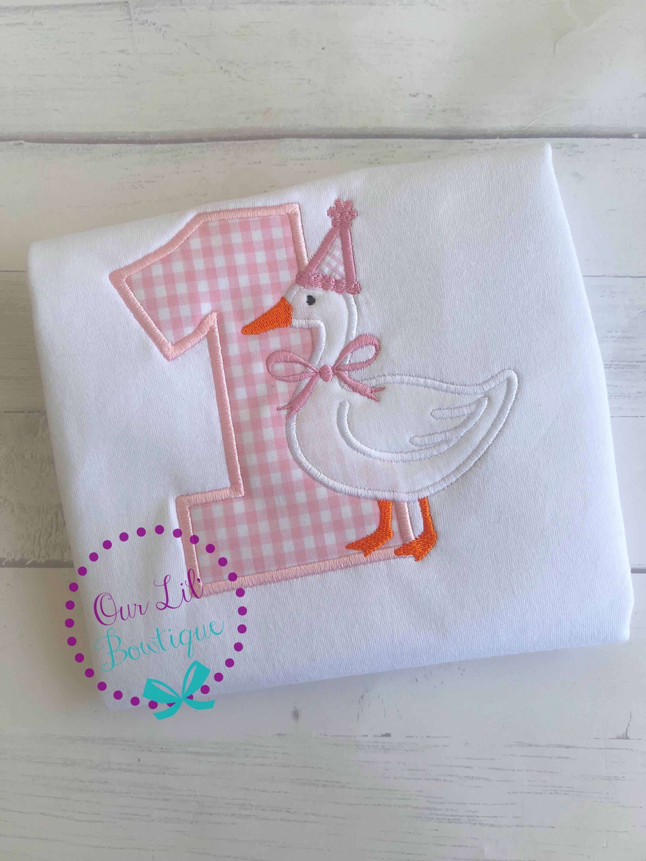 Personalized Goose Birthday Shirt: Girl's First Birthday Outfit
