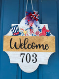 Holiday Door Hanger - Interchangeable Season Sign - Door Hanger - Farmhouse Sign - 3D Welcome Sign